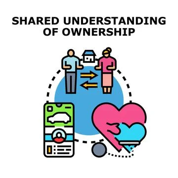 Shared understanding of ownership concept illustration communicating assets Stock Illustration
