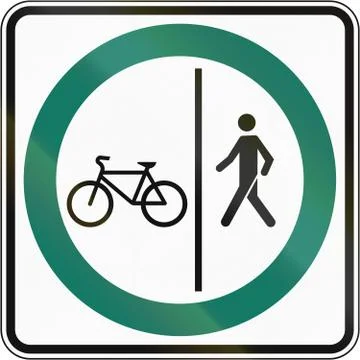 Shared Use Path With Separate Lanes in Canada Stock Illustration