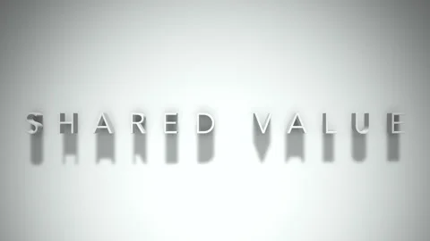 Shared value 3D title animation with shadows on a white background Vídeo Stock 297817414