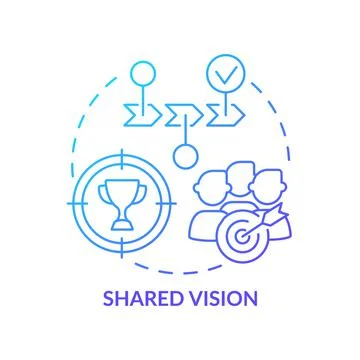 Shared vision blue gradient concept icon Stock Illustration