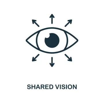 Shared Vision icon. Monochrome style design from management icon collection. UI Stock Illustration