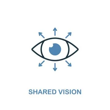 Shared Vision icon. Two colors premium design from management icons collection Stock Illustration