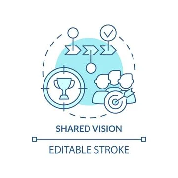 Shared vision turquoise concept icon Stock Illustration