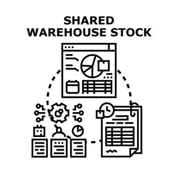 Shared warehouse stock business logistics management system Stock Illustration