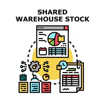 Shared warehouse stock business logistics management system Stock Illustration