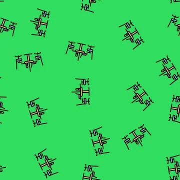 Shared workspace table hybrid work vector seamless pattern Illustrazione stock