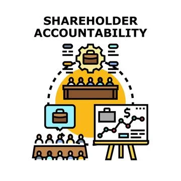 Shareholder accountability concept demonstrating corporate responsibility Stock Illustration
