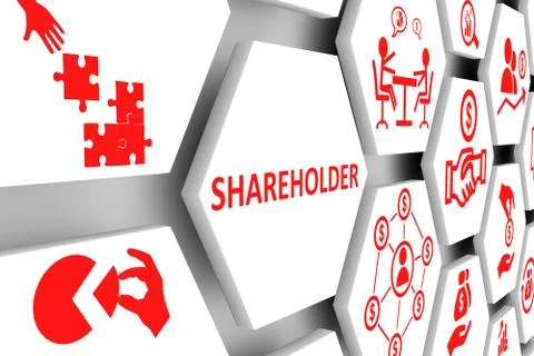 SHAREHOLDER concept cell background 3d illustration Stock Illustration