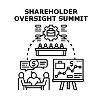 Shareholder oversight summit concept discussing finance Stock Illustration