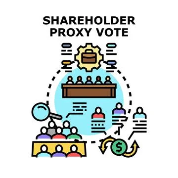 Shareholder proxy vote concept for corporate decision making Illustrazione stock
