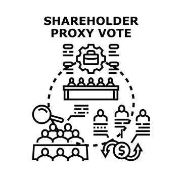 Shareholder proxy vote concept for corporate decision making Stock Illustration