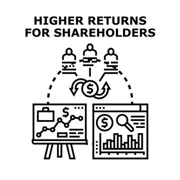 Shareholder returns concept developing investment growth strategy Stock Illustration