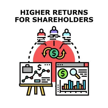 Shareholder returns concept developing investment growth strategy Stock Illustration