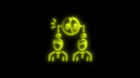 Shareholders Outline Icon in HD Video Neon Animation  Finance and Business Video stock 304374411