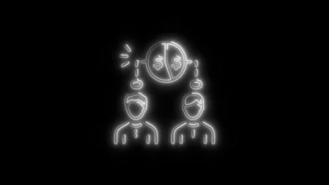 Shareholders Outline Icon in HD Video Neon Animation  Finance and Business Vidéo 304374414