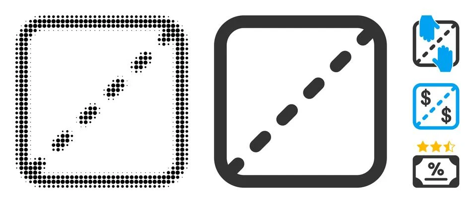 Shares Halftone and Solid Icon Stock Illustration