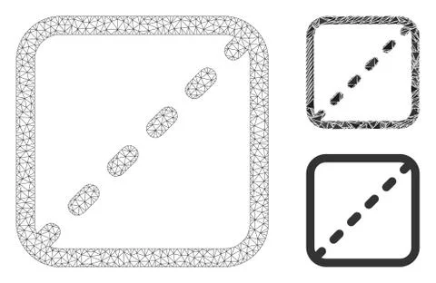Shares Vector Mesh Carcass Model and Triangle Mosaic Icon Illustrazione stock