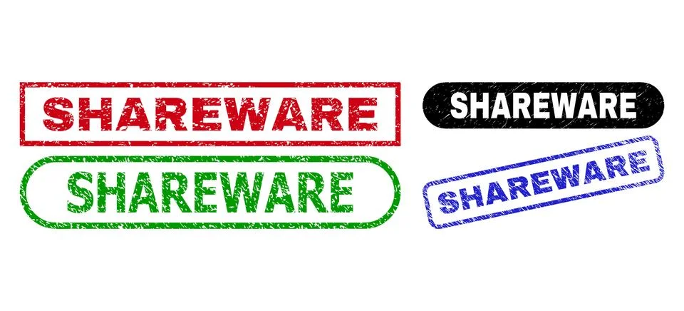 SHAREWARE Rectangle Watermarks Using Distress Style Stock Illustration