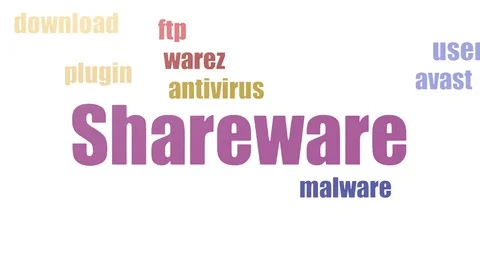 Shareware Tag Cloud Animated Isolated On White Stock Footage 103655360