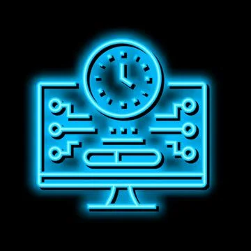 Shareware upload neon glow icon illustration Stock Illustration