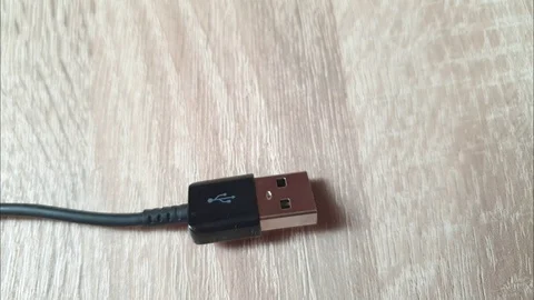 Сharger cable. Usb cable in the close-up Stock-Footage 109559704