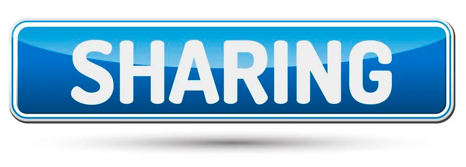 Sharing - Abstract beautiful button with text. Stock Illustration