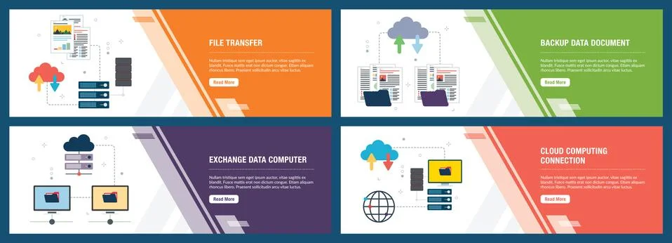 Sharing and transferring documents and data Stock Illustration