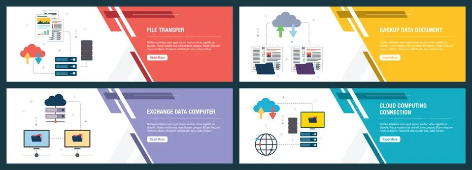Sharing and transferring documents and data Stock Illustration