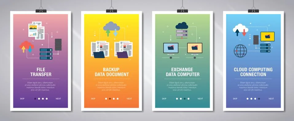 Sharing and transferring documents and data Stock Illustration