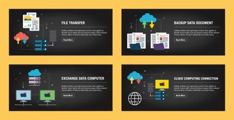 Sharing and transferring documents and data Stock Illustration