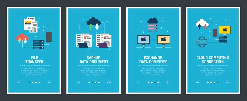 Sharing and transferring documents and data Stock Illustration