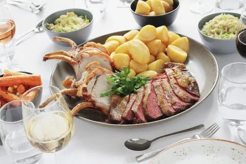 Sharing beef meal Stock Photos