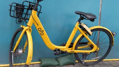 A sharing bike Stock Footage