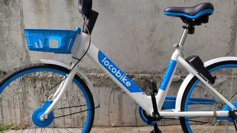 A sharing bike Stock Footage 144383882