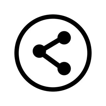 Sharing button icon in a round circle. Vector. Illustrazione stock