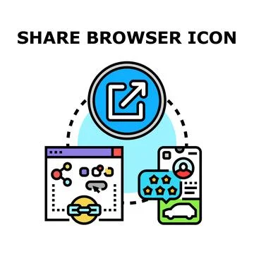 Sharing content from browser to mobile application concept Stockillustratie