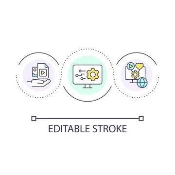 Sharing content loop concept icon Stock Illustration