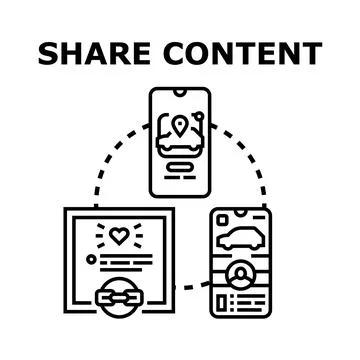 Sharing content online using modern digital technology concept Stock Illustration