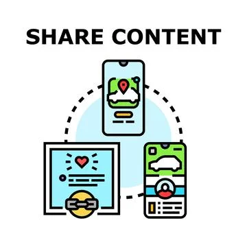 Sharing content online using modern digital technology concept Stock Illustration