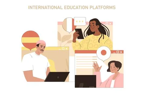 Sharing Culture. Flat Vector Illustration Stock Illustration