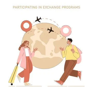 Sharing Culture. Flat Vector Illustration Stock Illustration