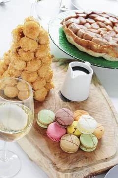 Sharing dessert selection Stock Photos