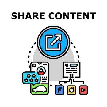 Sharing digital content across social media platforms Stock Illustration
