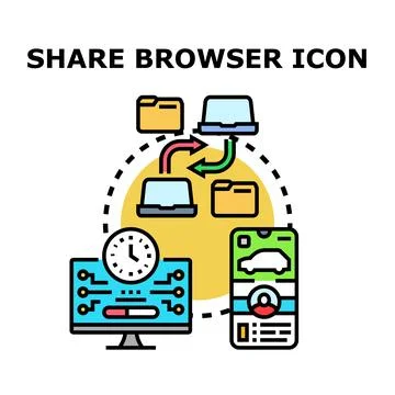 Sharing digital data across multiple devices network Stock Illustration
