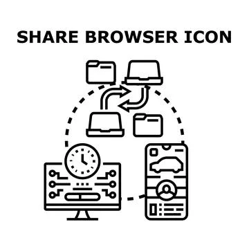 Sharing digital data across multiple devices network Stock Illustration
