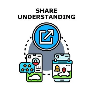 Sharing digital experiences and collaborative drive services Stock Illustration