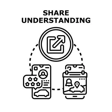 Sharing digital experiences and collaborative drive services Stock Illustration