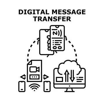 Sharing digital messages across multiple device platforms Stock Illustration