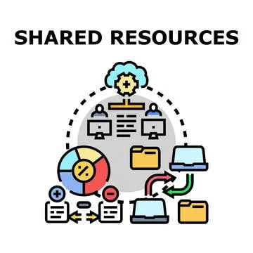 Sharing digital resources between users and devices Stock Illustration