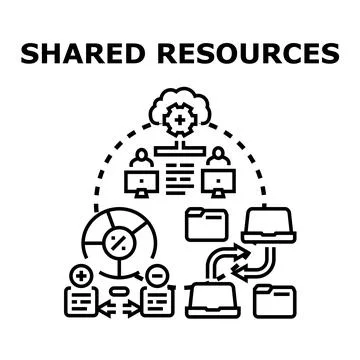 Sharing digital resources between users and devices Stock Illustration